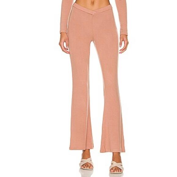 Lovers + Friends Frankie Pull On Knit Flare Leg Pant in Latte Brown Size XS - Picture 1 of 6